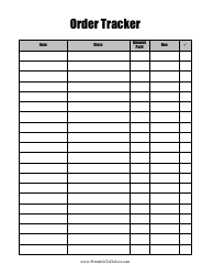 Document preview: Order Tracker Checklist Template