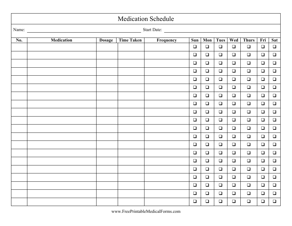 medication schedule checklist template download printable pdf templateroller