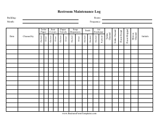 Document preview: Restroom Maintenance Log Template