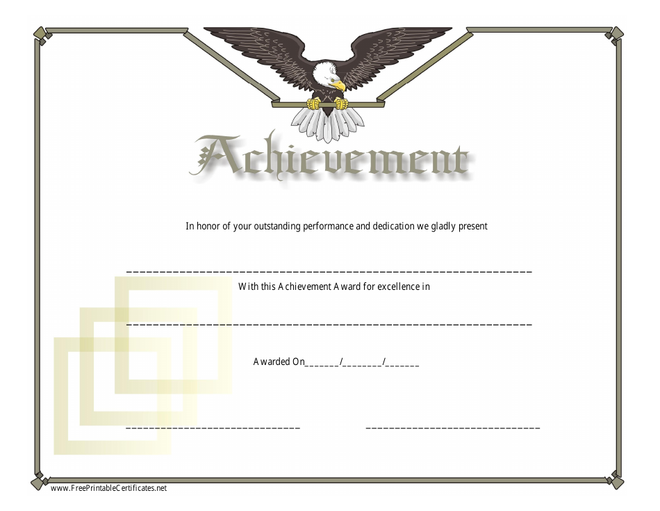 Achievement Award Template Download Printable PDF | Templateroller