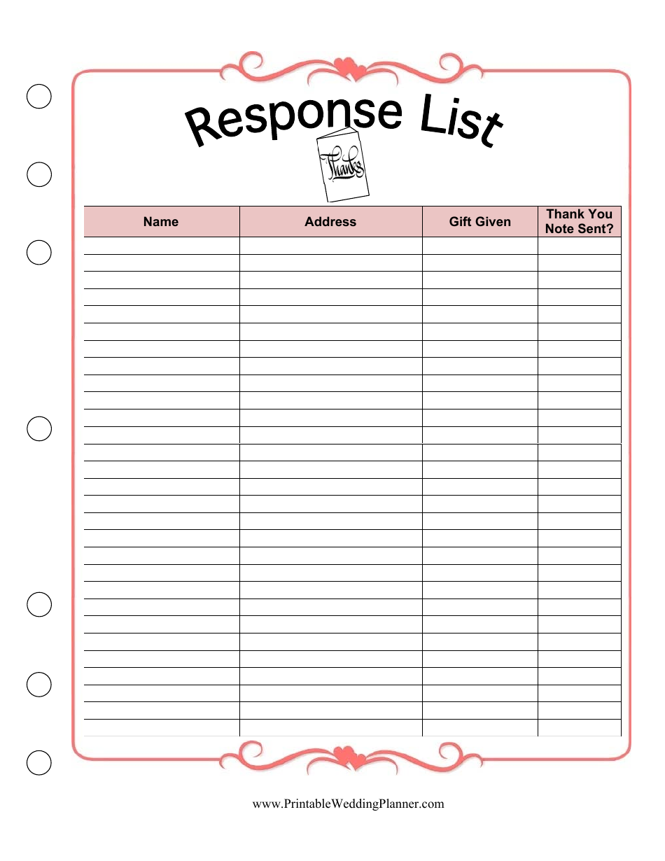 List Spreadsheet Sample