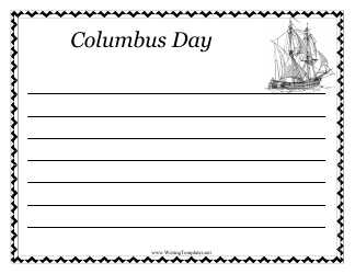 &quot;Columbus Day Writing Template&quot;
