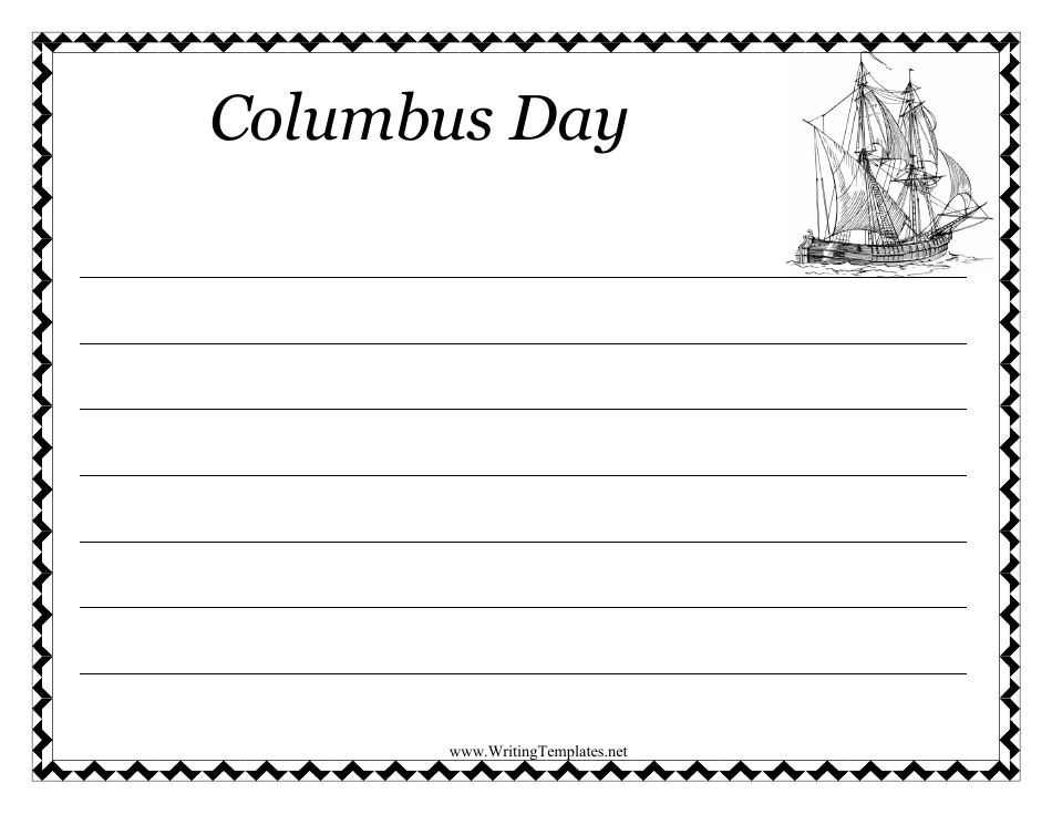 Columbus Day Writing Template Preview