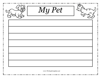 &quot;My Pet Writing Paper Template&quot;