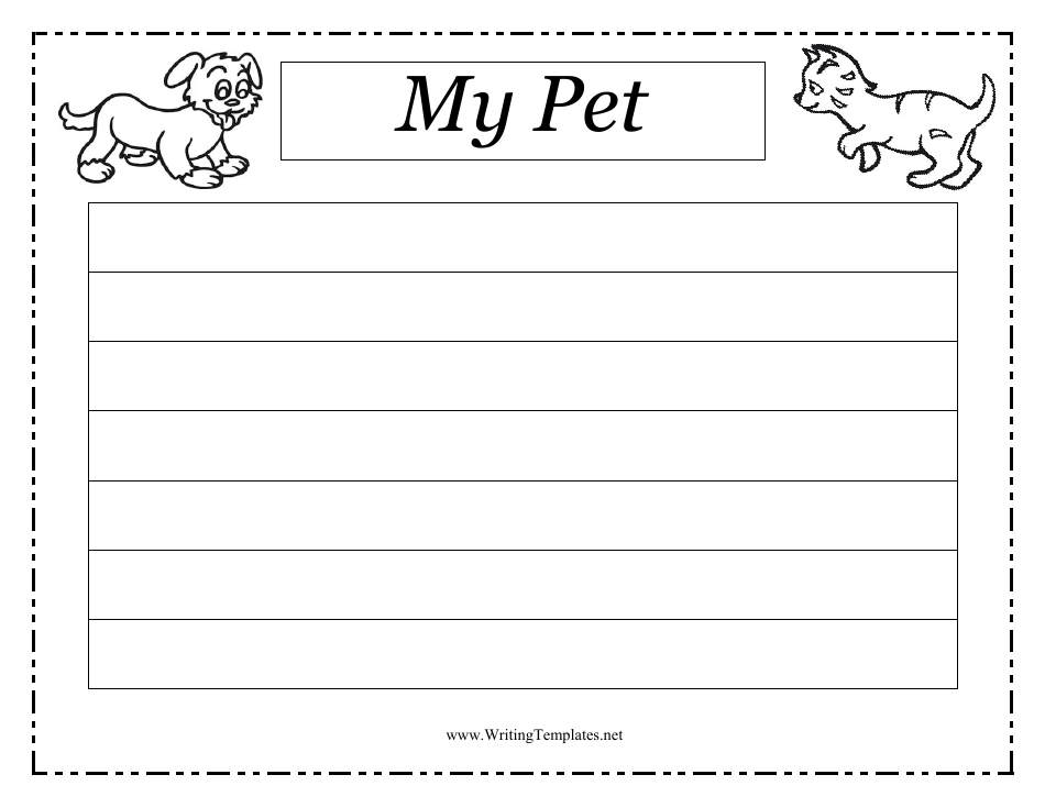 My Pet Writing Paper Template, Page 1