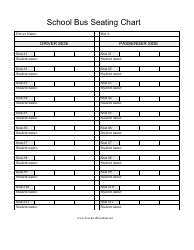 &quot;School Bus Seating Chart Template&quot;