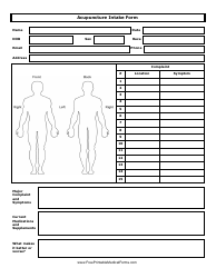 Document preview: Acupuncture Intake Form