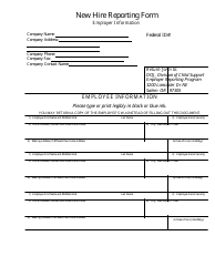 Document preview: New Hire Reporting Form - Oregon