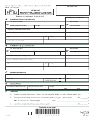 VT Form PTT-172 Vermont Property Transfer Tax Return - Vermont