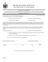 Form ST-A-126 Affidavit of Exemption - Maine