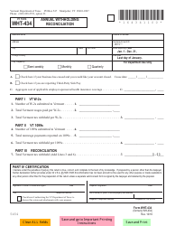 Document preview: VT Form WHT-434 Annual Withholding Reconciliation - Vermont