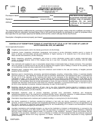 Form ST-8 &quot;Exemption Certificate for Sales and Use Tax&quot; - South Carolina
