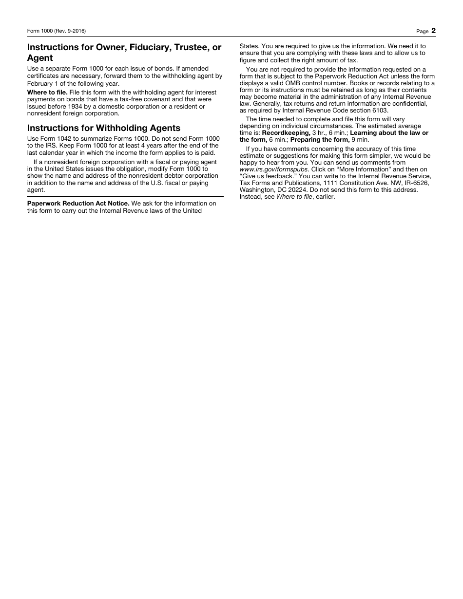 IRS Form 1000 Ownership Certificate, Page 2