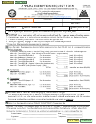 Document preview: Form AER Annual Exemption Request Form - City of Portland, Oregon