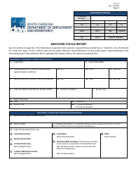 Form UCE-151 Employer Status Report - South Carolina