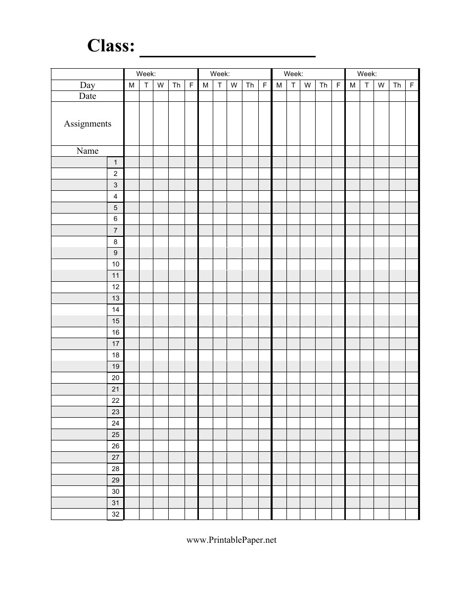 Grade Report Template, Page 1