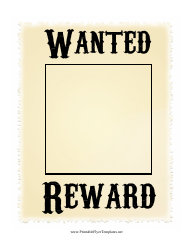 Document preview: Beige Wanted Poster Template