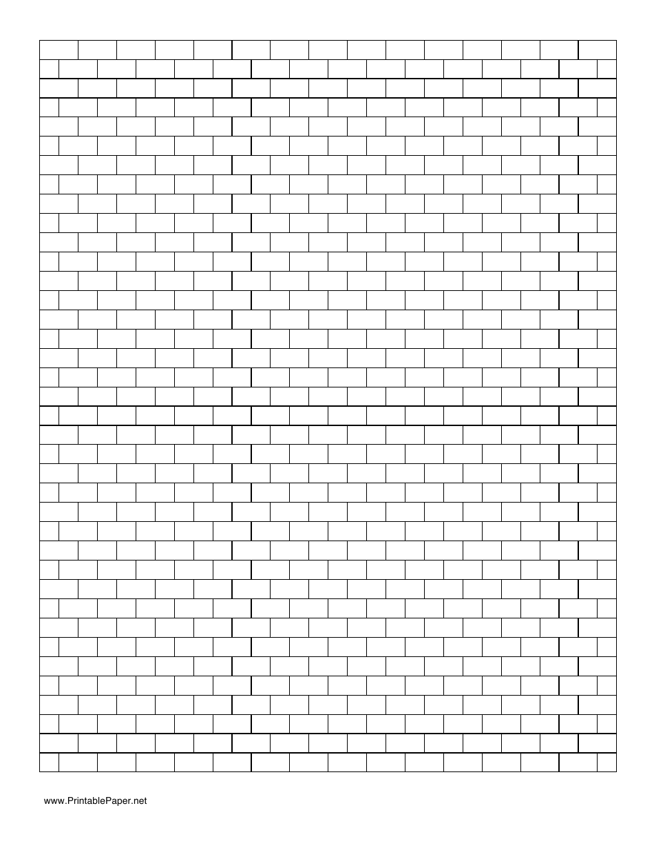 Black Brick Stitch Paper Template Image