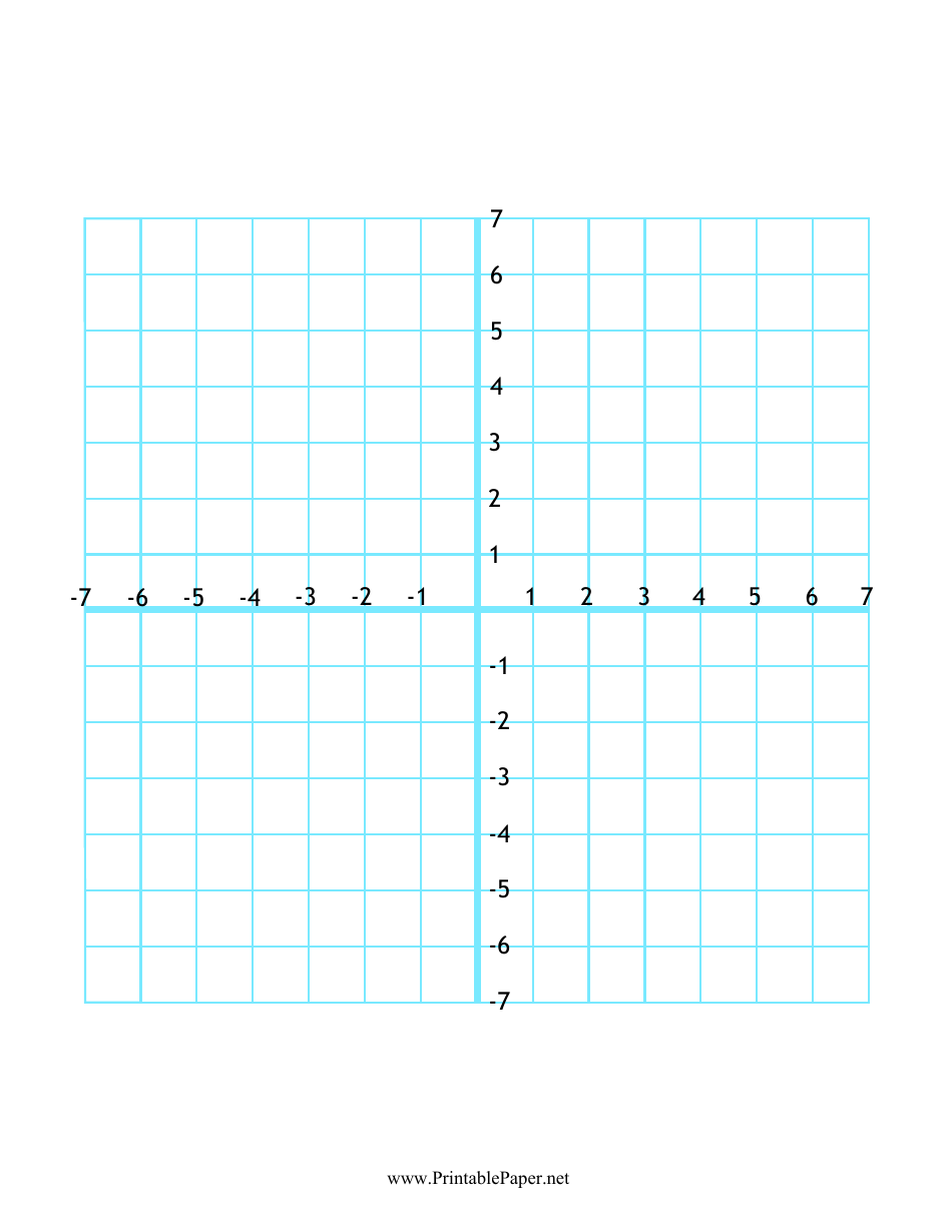 Printable 4 Quadrant Graph Paper With Numbered X And Y Axis Free Download Graph Paper