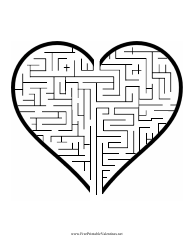 Document preview: Valentine's Day Heart Maze Template
