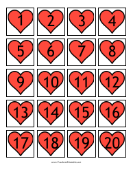 Document preview: Hearts Calendar Template