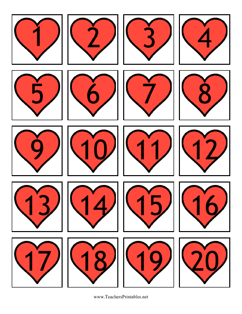 &quot;Hearts Calendar Template&quot; Download Pdf