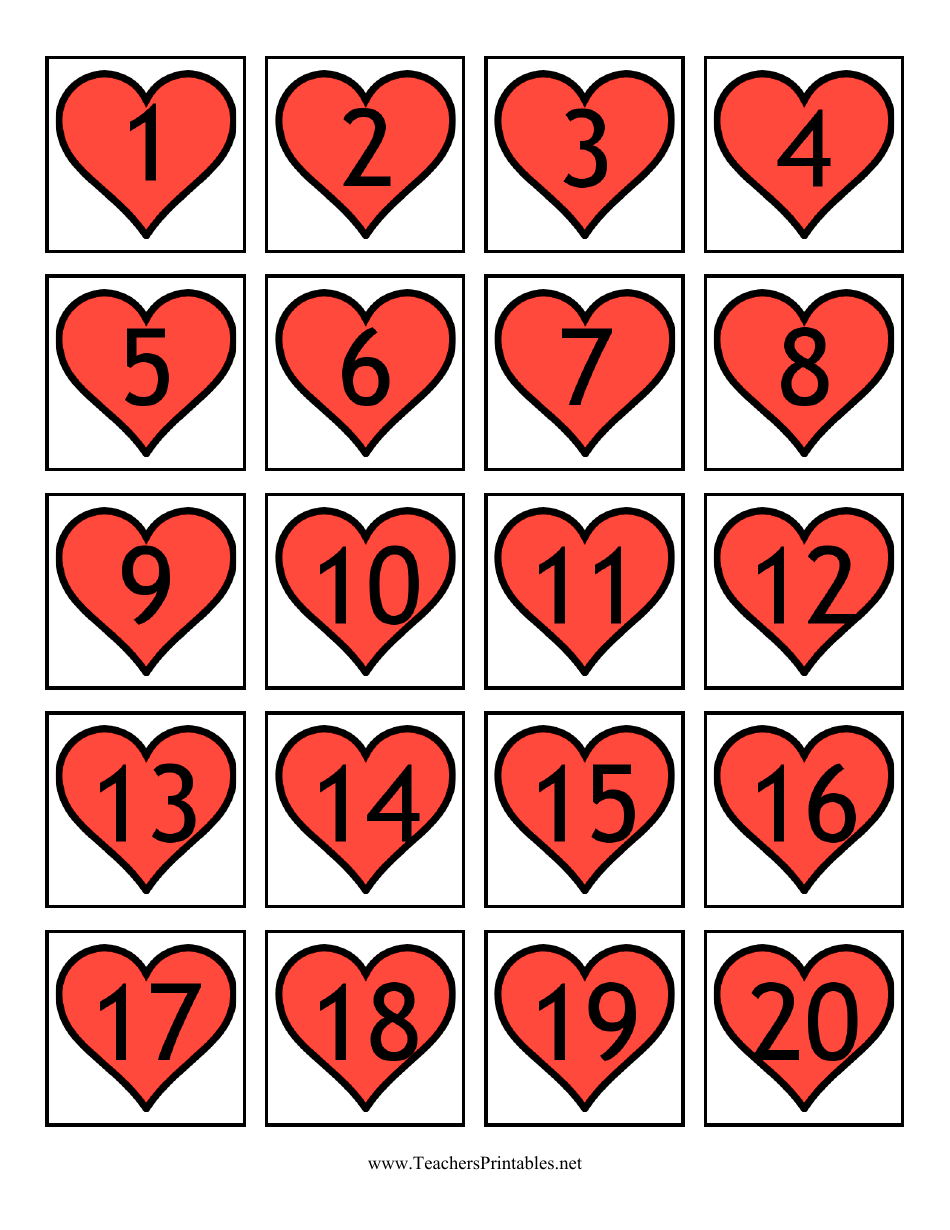 Hearts Calendar Template - Preview Image