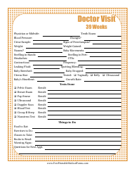 Document preview: Pregnancy Journal Template - 39 Weeks Doctor Visit