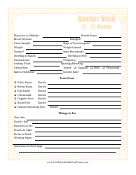 Document preview: Pregnancy Journal Template - 21-27 Weeks Doctor Visit