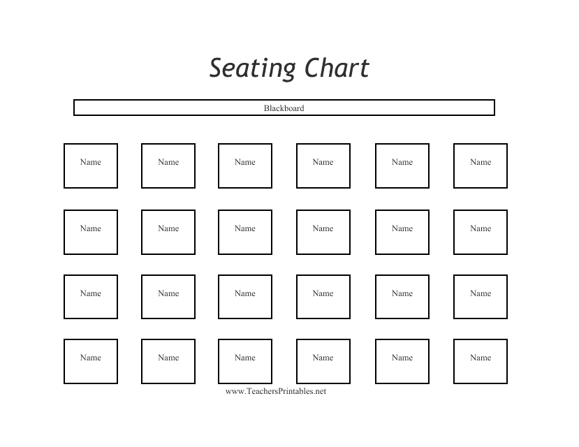 Classroom Seating Chart Template - Empty Fields