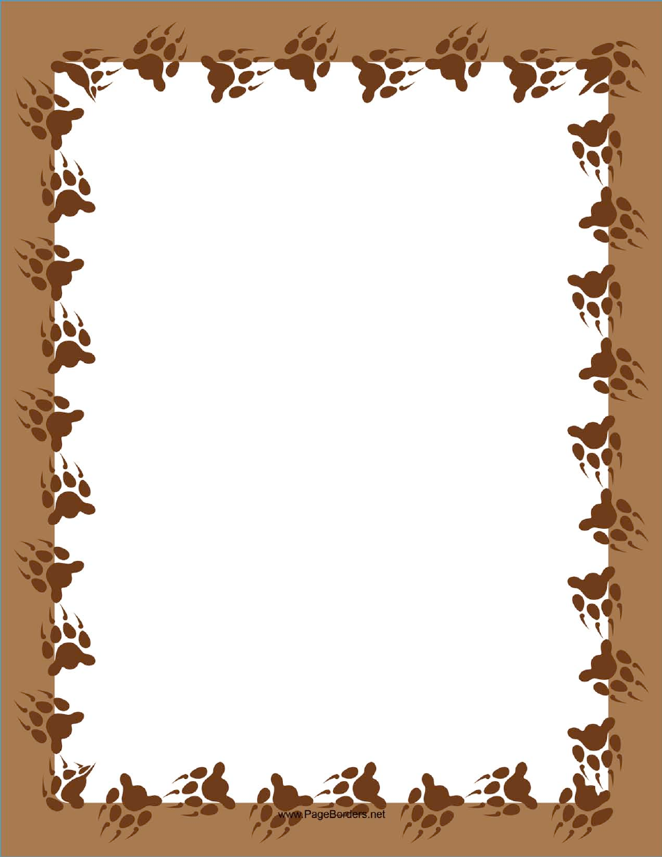 Brown Bear Paw Page Border Template Image Preview
