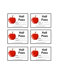 Document preview: Hall Pass Template - Apple