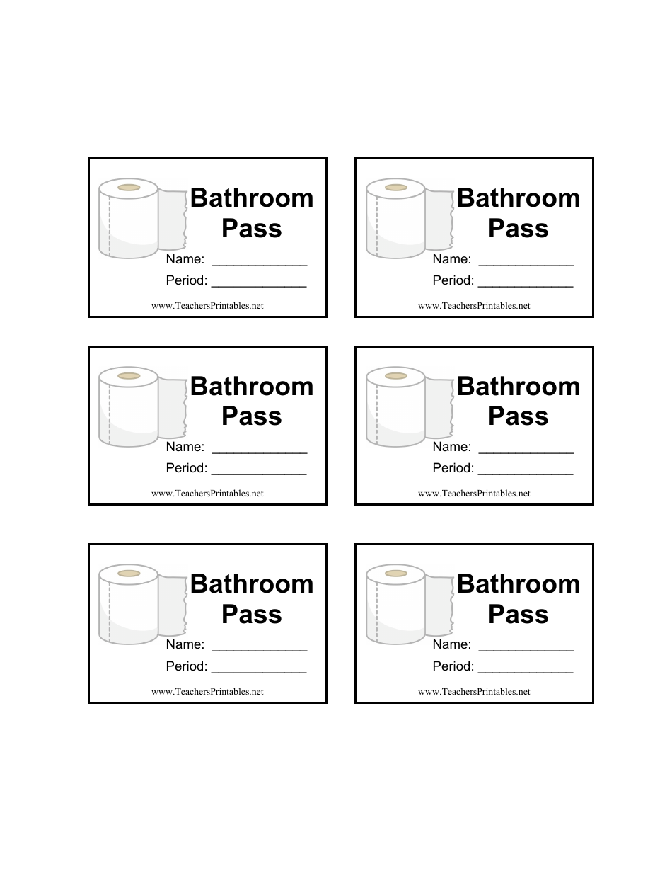 Bathroom Pass Template Download Printable PDF Templateroller