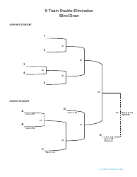 Document preview: Blind Draw 5 Team Double Elimination Bracket Template