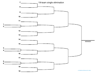 19-team Single Elimination Bracket Template