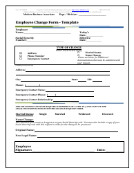 Document preview: Employee Change Form