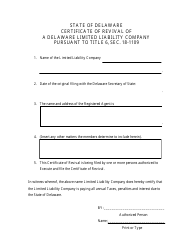 Certificate of Revival of a Delaware Limited Liability Company - Delaware, Page 2