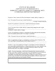 Certificate of Merger of a Domestic Limited Liability Company Into a Foreign Limited Partnership - Delaware, Page 2