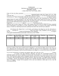 Form XXXIV Indemnity Bond - Tripura, India