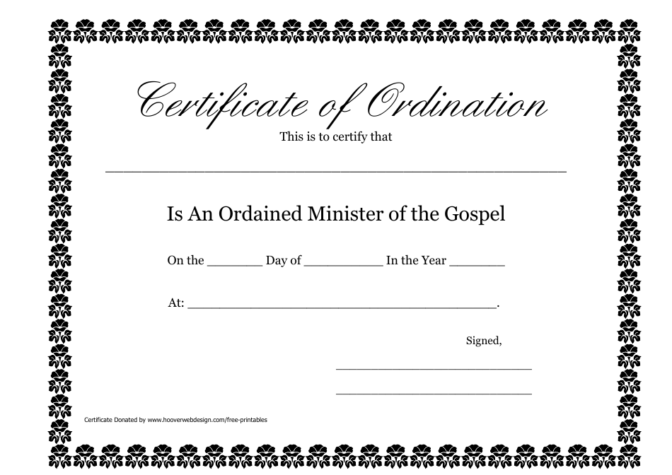 Minister of the Gospel Ordination Certificate Template - Stunning and Professional Design