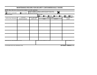 Optional Form 89 &quot;Maintenance Record for Security Containers/Vault Doors&quot;