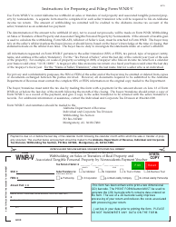 Document preview: Form WNR-V Withholding on Sales or Transfers of Real Property and Associated Tangible Personal Property by Nonresidents Payment Voucher - Alabama