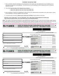 Document preview: Form RI-1020ES State of Rhode Island Corporation Tax Voucher - Rhode Island