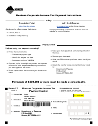 Document preview: Form CT Montana Corporate Income Tax Payment Voucher - Montana