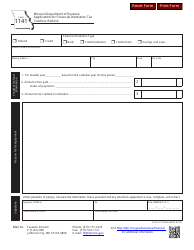 Document preview: Form 1141 Application for Financial Institution Tax Credit or Refund - Missouri