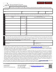 Document preview: Form 4438 Residential Utility Exemption Certificate - Missouri