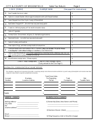 &quot;Sales Tax Return Form&quot; - City and County of Broomfield, Colorado, Page 2