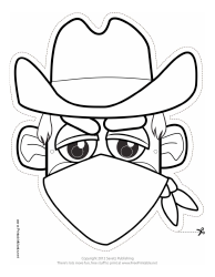 &quot;Cowboy Bandit Outline Mask Template&quot;