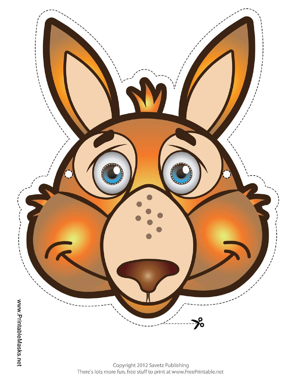 Kangaroo Mask Template, Page 1