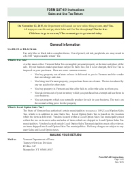 Document preview: Instructions for VT Form SUT-451 Sales and Use Tax Return - Vermont